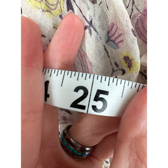 Rebecca Taylor Skirt XS Pink Floral Mini Cottage Y2K Fairy Ruffle Drop Waist - Picture 7 of 7